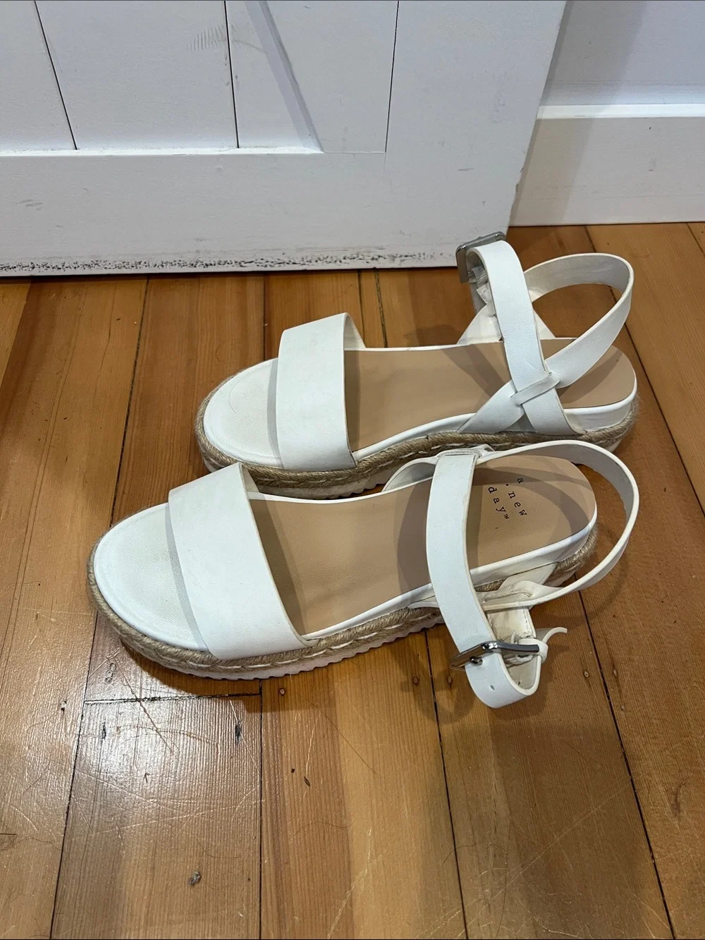 Target White Platform Espadrille Sandals with Ankle Strap
